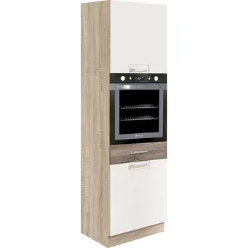 ECONO wh | vysoká skříňka ECO-20D na vestavnou troubu | san remo/bílá lesk | VÝBĚR KORPUSU a KOVÁNÍ