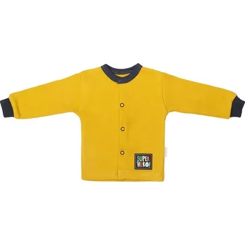 Kojenecká souprava Mamatti Novorozenecká bavlněná košilka, kabátek, Hero - hořčicová Velikost: 62 (2-3m)