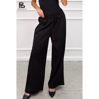 Trendy široké kalhoty LADY do gumy 35791 barva: hnědá-fango