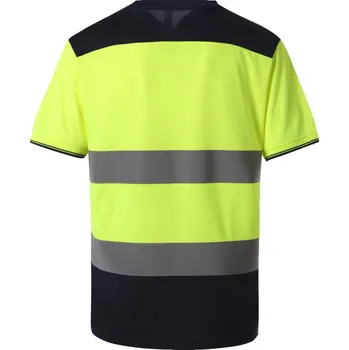 pracovní tričko Yoko Tričko HVJ400, Hi-Vis, výstražné, krátký rukáv COT79J400zw415-hi vis oran 5XL Oranžová fluorescent/navy