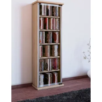 Komoda Vcm Vitrína na CD a DVD Classic, dub sonoma