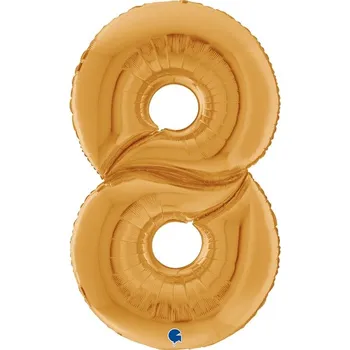 Balónek Foliová číslice zlatá 8 - 163 cm