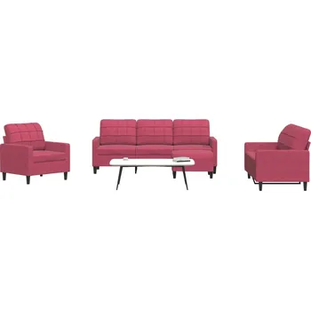 Pohovka zahrada-XL 4dílná sedací souprava s poduškami vínová samet 3278365