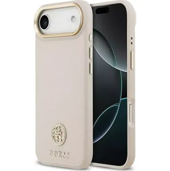 Pouzdro na mobilní telefon Pouzdro GUESS pro IPHONE 17 Air kompatibilní s MagSafe GUHMP17MPGCRMDEP (PU W/ Grained Strass Logo) růžové