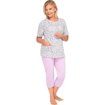 Dámské pyžamo Martel Pyžamo Kasia Rozepínací - Krátký Rukáv M-3XL, fialová XXL i384_39703562