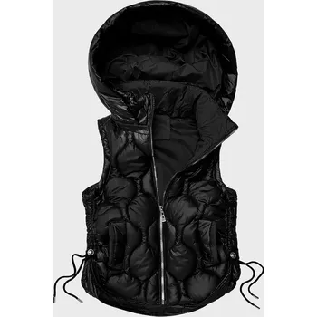 Dámská vesta Černá prošívaná dámská vesta se stahovacími boky J style (5M3235-392B) odstíny černé M (38)