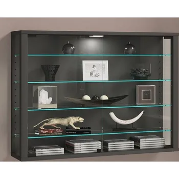 Komoda Vcm Nástěnná vitrína Vitrosa L, Antracit