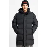 Reporter Young | Chlapecká černá dlouhá prošívaná bunda s kapucí a zateplením - Barva ČERNÁ, Velikost 152 253-0886B-10-100-1