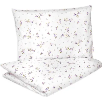 Povlečení Baby Nellys Bavlněné povlečení, 2D 140x200/70x80 - Levandule, Baby Nellys, bílá/fialová Velikost povlečení: 140x200/70x80, Rozměry polštáře: 70 x 80, Rozměry přikrývky: 140 x 200