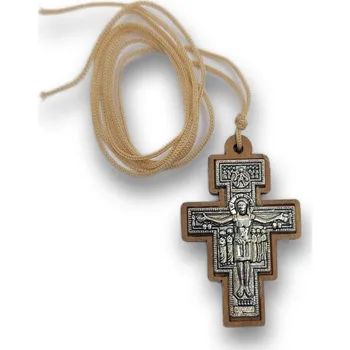 Přívěsek Řecký gravírovaný dřevěný kříž na krk B