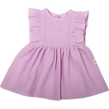 Kojenecká souprava Baby Nellys Lehké mušelínové šatičky pro holčičky, lila, Velikost: 92 (18-24m)