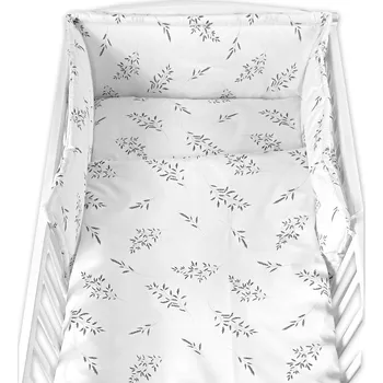 Povlečení Baby Nellys Sada do postýlky 3D, mantinel a povlečení - Louka, bílá Velikost povlečení: 120x90, Rozměry polštáře: 40 x 60, Rozměry přikrývky: 120 x 90