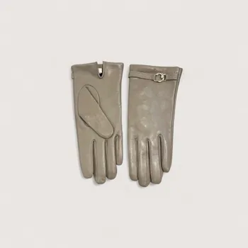 Šála COCCINELLE C-ME GLOVES KOŽENÉ RUKAVICE WARM TAUPE M2 AW25