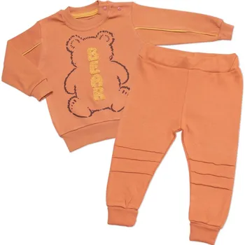 Kojenecký body Baby Little Star Tepláková souprava Bear 2D, bavlna, hnědá Velikost: 74/80 (9-12m)