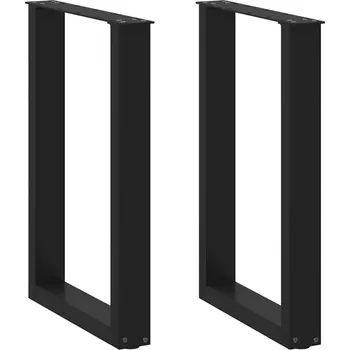 Stolová podnož OMAXI Nohy k jídelnímu stolu ve tvaru U, 2 ks, černé, 50 x (72-73) cm, ocel 311153