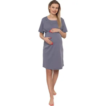 Těhotenská móda Dámská těhotenská/kojící noční košile Luna, šedá, Be MaaMaa Velikost oblečení: XXL (44)