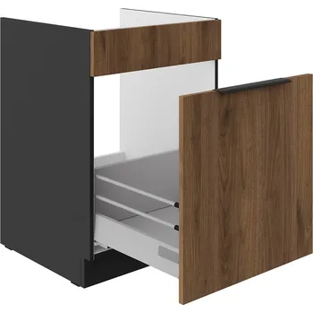 MONZA o | dolní skříňka 60 ZL 1S dřezová s výsuvem | 60 cm | PREMIUM BOX | černá/ořech okapi