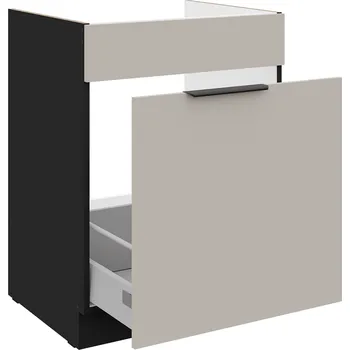 ARONA | dolní skříňka 60 ZL 1S dřezová s výsuvem | 60 cm | PREMIUM BOX | černá/kašmír