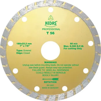 Řezný kotouč 180 x 22,2 x 10 mm Diamantový řezný kotouč T 56 KW00753