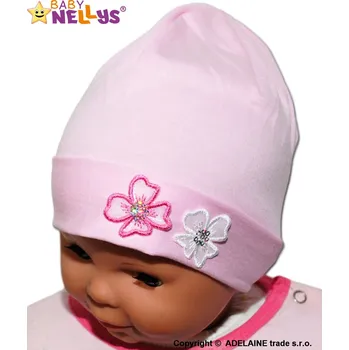 Kojenecký body Bavlněná čepička Kytičky Baby Nellys ® - sv. růžová Velikost koj oblečení: 56-68 (0-6 m)