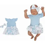 Z&Z 2-dílná sada sukničkobody kr. rukáv s mašlí + čelenka - modrá Velikost: 56 (1-2m)