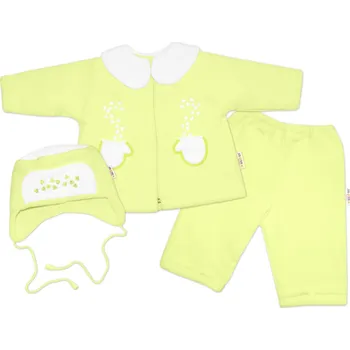 Dětská móda Kabátek, čepička a kalhoty Baby Nellys ®- zelená Velikost: 62 (2-3m)