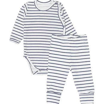 Kojenecká souprava MBaby Zavinovací žebrované body + tepláčky, 2D sada Proužek, granát Velikost: 68 (3-6m)