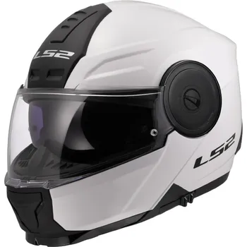 Helma na motorku LS2 Vyklápěcí přilba na motorku FF902 Scope II Solid bílá 3XL