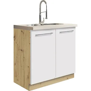 CREATIVA wh | dolní skříňka CRE-12D dřezová | 80 cm | VÝBĚR KORPUSU | bílá lesk