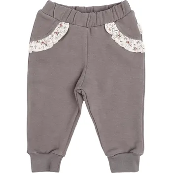 Kojenecké oblečení Mamatti Kojenecké tepláčky s kapsami Louka - šedé Velikost: 68 (3-6m)