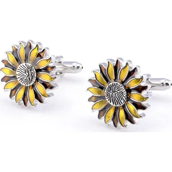 Manžetový knoflíček Manžetové knoflíčky květ slunečnice