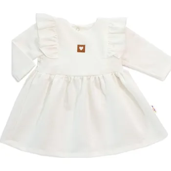Kojenecké šaty Baby Nellys Dětské teplákové šaty, tunika Vintage Love - krémové Velikost: 86 (12-18m)