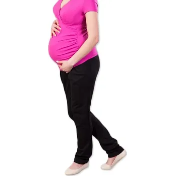 Těhotenské šaty Gregx Těhotenské kalhoty/tepláky Gregx, Awan s kapsami - černé, vel. XS Velikost oblečení: XS (32-34)