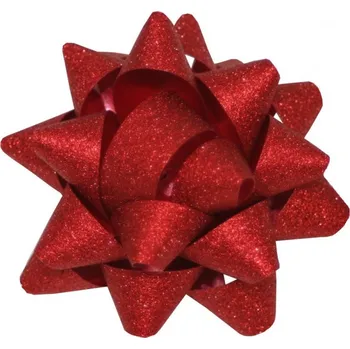 Stuha Rosetky malé 5 cm - 5ks červené glitrové 7206320