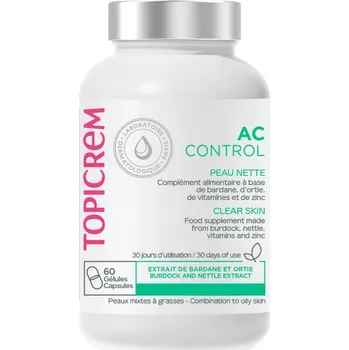 Doplněk stravy pro problematickou pleť se sklonem k akné AC Control (Clear Skin) Topicrem - 60 ks