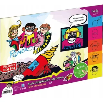 Blok Barevný kreslící blok Fiorello A4 16 listů Titus, Romek a A'Tomek