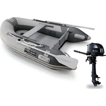 Člun Willis boats Komplet člunu Willis RY-BD240 v šedo-šedé barvě s nafukovací podlahou a motoru Tohatsu MFS 5D DS