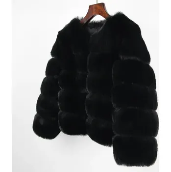 Dámská parka Best Fashion Dámský kabát z umělé kožešiny s elegantním střihem Velikost: XL, Barva (Varianta): Černá