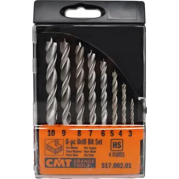 Vrták CMT Sada vrtáků neprůchozích 8 ks / HSS / pravé