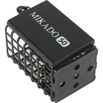 Košík na láhev Košík Mikado ČTVERCOVÝ KOŠÍK S PEVNÝM DNEM ČERNÝ