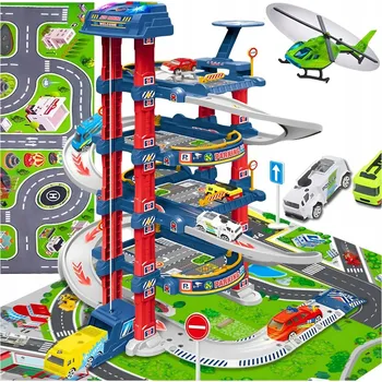 auto na autodráhu PARKOVACÍ GARÁŽ PRO AUTA S ELEKTRICKÝM VÝTAHEM HRAČKA JAKO DÁREK