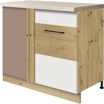 Komoda INFINITY b | dolní skříňka 25D P rohová | 110x60 cm | artisan/bílá lesk