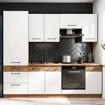 Kuchyňská linka Kuchyňská linka VIGO b | 240 cm | PREMIUM BOX | UNI dvířka | lancelot/bílá lesk