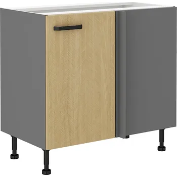 SCANDI sc | dolní skříňka 105 ND 1F rohová s policí | 105x60 cm | šedá/rybí kost