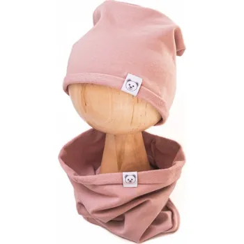 Kojenecké oblečení Baby Nellys Čepice s nákrčníkem bavlna, Little Bear, Baby Nellys, pudrová Velikost: 86/92 (18-24m)