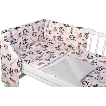 Povlečení Baby Nellys 3-dílná sada Mantinel s povlečením - Tučňáci, bílá/šedá Velikost povlečení: 120x90, Rozměry polštáře: 40 x 60, Rozměry přikrývky: 120 x 90