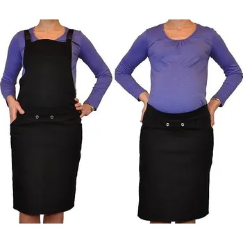 Těhotenské šaty Be MaaMaa Těhotenské šaty/sukně s láclem - černé Velikost oblečení: S (36)