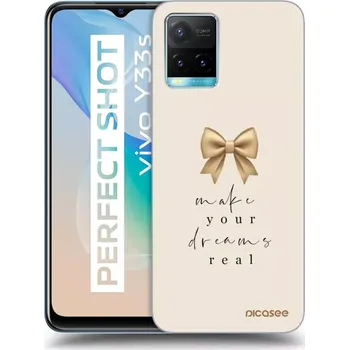 Pouzdro na mobilní telefon Picasee silikonový černý obal pro Vivo Y33s - Golden Dream