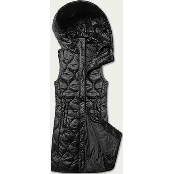 Dámská vesta Černá dámská vesta s kapucí Libland, odstíny černé XXL (44) i392_24602-48