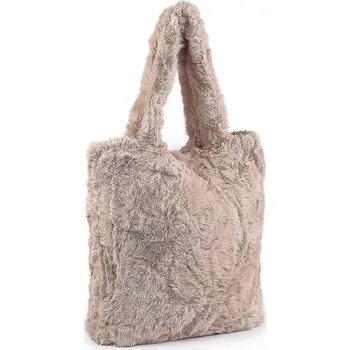 Kabelka Kožešinová kabelka 36x37 cm, barva 1 béžová světlá